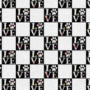3 Wishes Fabric, Every Home Every Dog, Love Paw Check, White
