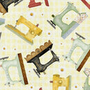 3 Wishes, Shop Hopping, Tossed Sewing Machines, Yellow