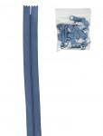 4 yards of 16mm #4.5 Zipper Chain and 16 Ex-Large Country Blue # ZIPYD-220