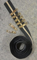 Black Metallic Zipper Tape, Yellow Gold