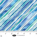 Blank Quilting, Seatopia, Watercolor Diagonal Stripe, Blue