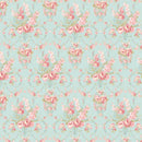 Clothworks, Charlotte, Damask, Light Aqua