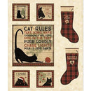 Clothworks, Christmas Tales, Cat Rules Panel 36" X 43"