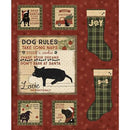 Clothworks, Christmas Tales, Dog Rules Panel 36" X 43"