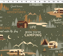 Clothworks, Living the Dream Flannel, Toile, Green