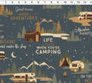 Clothworks, Living the Dream Flannel, Toile, Lt Navy