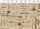 Clothworks, Living the Dream Flannel, Words, Light Caramel