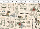 Clothworks, Living the Dream Flannel, Words, Light Khaki