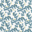 Crystal Lawn, Blue Floral on White