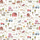 Dear Stella, Hogs & Kisses, Flannel, Farmyard Scene, White