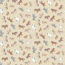 Dear Stella, Hogs & Kisses, Flannel, Tossed Horses & Cows on Aloe Green