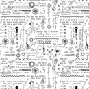 Dear Stella, Quiet Riot, Sweary Stitching, Black and White, Wide Backing