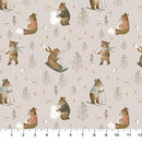Figo Fabrics, Cozy Cubs,  Bears in Outdoor Winter Activities on Taupe