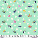 Free Spirit, Tula Pink, Floral Reef, School Crossing, Seafoam Green