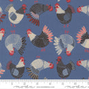 Gingiber, Henhouse, Tossed Chickens, Cobalt Blue