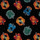 Harry Potter House Crests Black 108" Wide