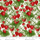 Henry Glass, Berry Besties, Tossed Strawberries & Leaves, White