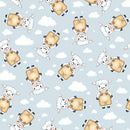 Henry Glass, Boho Buddies, Tossed Sheep on Blue Sky