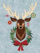 Hoffman Fabrics, Oh Christmas Deer, Prefused, Laser Cut Wallhanging Kit
