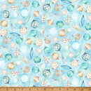 Hoffman Fabrics, Seas & Greetings, Sea Shells & Ornaments, Ocean Blue