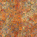 Island Batik, Starry Seas, Spiral, Orange Cheddar