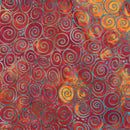 Island Batik, Starry Seas, Spiral, Orange Vermillion