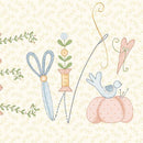 Marcus Fabrics, A Stitch For Every Season-24" Canvas Tote Bag Panel-Cream
