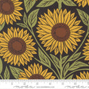 Moda, Garden Series, Sunflower Large Floral, Black