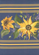 Moda, Pieces to Treasure, Summer Solstice Toweling, Sunflowers, Dark Blue