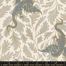 Moda. Ruby Star, Fire Glow Metallic, Gray Dragons Gray Leaves