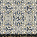 Moda. Ruby Star, Fire Glow Metallic, Medallions, Oyster Gray