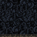 Moda. Ruby Star, Fire Glow Metallic, Swirls, Black