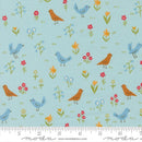 Moda, Stacey Iest Hsu, Animal Park Fun, Small Birds & Flowers, Water Blue