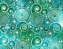 Northcott, Banyan Batiks, Abstraction, Swirly, Turquoise Blue
