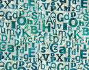 Northcott, Banyan Batiks, Abstraction, Typography,  Teal