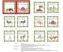 Northcott, Barnyard Christmas, Book Panel 36" X 43"