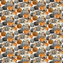 Northcott, Night Owl, Small Packed Pumpkins, Cream