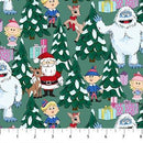 Northcott, Rudolph the Red Nosed Reindeer, Packed Characters Among Trees, Green