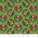 Northcott, Rudolph the Red Nosed Reindeer, Rudolph in Wreaths, Green