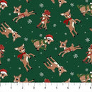 Northcott, Rudolph the Red Nosed Reindeer, Tossed Rudolph on Dark Green