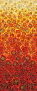 Ombre Metallic Mums-Autumn Continuous Panel, Orange  HARVEST-CM2102-AUTUMN