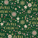 P&B Textiles, Turnkowsky Treasures, Merry Christmas Text on Dark Green