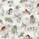 P&B Textiles, Winter Song, Layered Scenic with Birdhouses, Multi