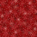 P&B Textiles, Winter Song, Layered Snowflakes, Red