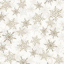 P&B Textiles, Winter Song, Layered Snowflakes, Tan on Cream