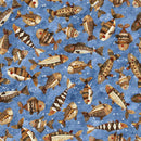 QT Fabrics, Bearsville, Fish, Blue