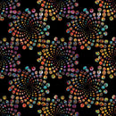 QT Fabrics, Bedazzled, Fractal, Flares. Black