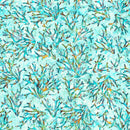 QT Fabrics, Coral Toss, Aqua