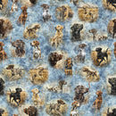 QT Fabrics, Forest, Field & Stream, Hunting Dogs, Blue