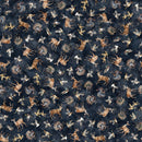 QT Fabrics, Forest, Field & Stream, Wildlife Toss, Navy
